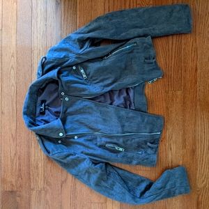 Faux suede moto jacket